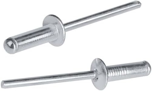250 PCs 1/4'' x 1''Aluminum Blind Rivets, Pack of 250 CT 6.4mm x 25mm Pop Rivets with Aluminum Grip and Steel Mandrel
