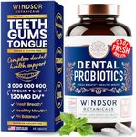 Dental Probiotics Bad Breath Treatment by Windsor Botanicals - Chemical-Free, 3 Billion CFU - L Paracasei, Reuteri, Sakei, Salivarius for Balanced Oral Health - 45 Mint Tablets