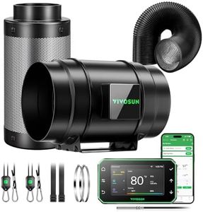 VIVOSUN Smart Air Filtration PRO G8 Kit 8", AeroZesh G8 Inline Duct Fan w/GrowHub E42A Temp. Humidity WiFi-Controller, Carbon Filter & Ducting, Cooling & Ventilation System for Grow Tent, Hydroponics