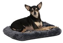 18L-Inch Gray Dog Bed or Cat Bed w/Comfortable Bolster | Ideal for Toy Dog Breeds & Fits an 18-Inch Dog Crate | Easy Maintenance Machine Wash & Dry | 1-Year Warranty