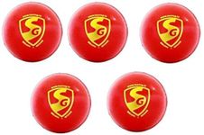 SG 'Everlast' Synthetic Cricket Leather Ball - Pack of 5, Blue