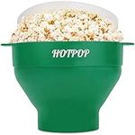 The Original Hotpop Microwave Popcorn Popper, Silicone Popcorn Maker, Collapsible Bowl BPA-Free and Dishwasher Safe- 20 Colors Available (Olive Green)