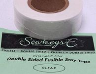 Clear - 1" Double Sided Fusible Stay Tape - 1" X 25 Yards SewkeysE Extremely Fine Sold by The 25 Yard Roll (DSFST1) M494.22