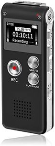 Fikyra 32GB Digital Voice Recorder (Dictaphone),rechargeable USB and 30 Hours Recording, digital audio and MP3 player,for to use meetings/interviews/lectures/class(black)