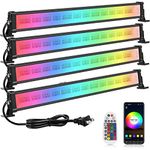 MEIKEE Wash Light DJ Light Bar, 42W RGBCW Smart APP Waterproof LED Stage Lights Bar with Remote, Dimmable Wall Washer Light for Church Wedding Birthday Party Stage Lighting - 4 Pack