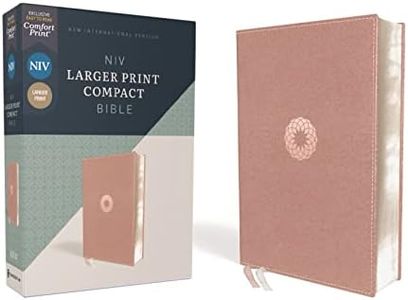 NIV, Larger Print Compact Bible(8.5-Point Print Size), Leathersoft, Pink, Red Letter, Comfort Print