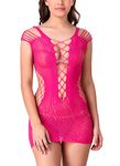 Xs and Os Women Stretchable Top Bodysuit Babydoll Lingerie (Rose Pink, Small)