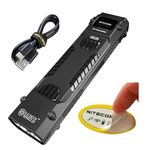 Nitecore EDC29 EDC Rechargeable LED Tactical Flashlight, 6500 Lumens USB-C, Slim Flat Shape with Bulb, Strobe Modes, Digital Display