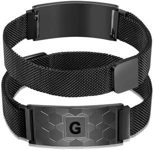 Fervia Soccer Initial Bracelet Black Stainless Steel A-Z Letter Charm Bracelets Adjustable Wristbands Soccer Gifts Idea for Players Team Lovers Men Boys Dad (G)