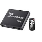 HD Media Player Box 110-240V Full HD Mini Box Media Player 1080P Media Player Box Support USB MMC RMVB MP3 AVI MKV.(Black)