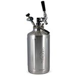 TrailKeg 128oz Growler with Tap - C02 Pressure Regulated Stainless Steel Vacuum Insulated Keg Keeps Beer Cold and Carbonated - Stainless Steel