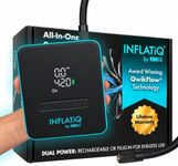 INFLATiQ by RIMiQ Portable Tire Inflator Air Compressor – Twice as Fast QwikFlow Technology with Auto Shut-Off – 11.1V Rechargeable Air Pump with Metal Gears and Premium Carry Case (2 Pack)