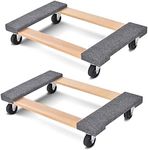 Goplus Furniture Moving Dolly, Heavy Duty Wood Rolling Mover with Wheels for Piano Couch Fridge Heavy Items, Securely Holds 1000 LBS (2 Packs)