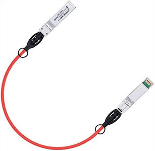 Colored 10G SFP+ Twinax Cable, Direct Attach Copper(DAC) Passive Cable, 0.25m (0.82ft) in Red, for Cisco SFP-H10GB-CU0.25M, Meraki, Ubiquit, Mikrotik, Intel, Fortinet, Netgear, D-Link and More