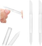 Sibba 2 Pieces Glass Cuticle Pusher Cuticle Remover Tool Double Sided Cuticle Trimmer Manicure Stick Professional Precision Filing Abrasive Surface Nail Salons Set for Women Girls Homes(Transparent)