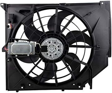 MYSMOT Radiator Cooling Fan Assembly for 1999-2005 B-M-W E46 3-Series 320i 323Ci 323i 325Ci 325i 325xi 328Ci 328i 330Ci 330i 330xi OE# 17117561757 621-199