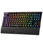 Redragon K587 PRO TKL RGB 3-Mode Wireless Mechanical 87 Keys Gaming Keyboard, 9 Dedicated Macro Keys, Media Control w/Detachable Wrist Rest, Hot-Swap Linear Red Switches