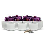 TOPFUND Chakra Set of 7 Crystal Singing Bowls 8-10 inch with Four Heavy Duty Carrying Cases and Singing Bowl Mallets