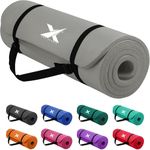 Xn8 Sports Yoga mat 10mm & 15mm Thick NBR Exercise Mat - Non-Tearable Pilates Mat with Extra Carry Strap - Yoga Mats for Women Men for Aerobics Lunges Planks Indoor & Outdoor 61Lx20Wx1.5 & 1Th