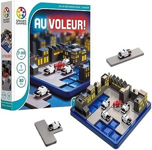 SmartGames - Au Voleur - Jeu de Réflexion - Empêchez le Voleur de s'enfuir - 80 Défis de Différents Niveaux - 1 Joueur - A partir de 7 Ans