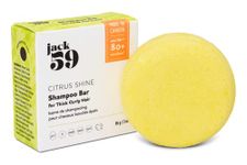 Jack59 Natural Shampoo Bar for Thick Curly Hair, Solid Shampoo Bar with Orange and Bergamot Essential Oils Vegan Shampoo, Organic Shampoo, pH Balanced, Sulphate Free, Colour Safe, Citrus Shine, 3 oz