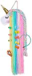 Basumee Unicorn Hair Bow Holder for Girls Wall Hanging Decor and Baby Hair Clip Hanger Organizer Rainbow Unicorn