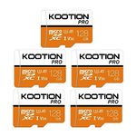 KOOTION 5Pack 128GB Micro SD Card Micro SDXC UHS-I High Speed Up to 90MB/s TF Card 128GB Card Memory U3,A1,V30