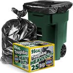 95-96 Gallon Extra Large Trash Bags, 61x68” Black Garbage Can Liners, 1.2 Mil Thick (25 COUNT), Heavy-Duty 90 Gal, 95 Gal, 100 Gallon, 96 Gallon Trash Can Liners - Made In USA