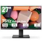 KOORUI 27 Inch Full HD (1920 x 1080) Monitor, 75Hz 5ms IPS Gaming Office Computer Monitor,HDMI,VGA & Audio Port, Tilt Adjustable, VESA Mountable, 27N1