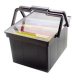 Advantus Companion Letter/Legal Portable Plastic File Box, Includes Lid and Handles, 17 x 14 x 11 Inches, Black (AVTTLF-2B)