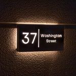 12V Illuminated Custom House Address Sign,Led House Numbers Plaque for Outside,Modern Custom House Numbers Sign 30x15 CM (Warm light)