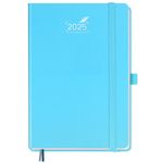 BEZEND Diary 2025 A5 Week to View Hardback - 2025 Weekly Notebook Planner with Dotted Note Pages, 120 GSM Thick Paper, Inner Pocket, Pen Loop - Sky Blue