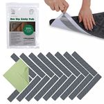 Ledgebay Rug Pad Grippers for Area Rugs - Pack of 17 Reusable, No Skid, Washable, Anti-Slip, Rug Pad Gripper for Hardwood Floors and Tile with Double-Sided, Self Adhesive to Keep Area Rugs Flat (Gray)