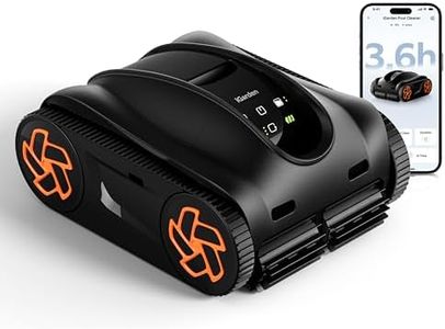 (2025 Upgrade) iGarden Pool Cleaner K36, Cordless Pool Vacuum Robot for Inground & Above Ground Pools, Smart Navigation, 220 Min Runtime, Touchscreen, Self-Parking, Cleans Floor, Wall & Waterline