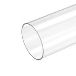 sourcing map Plastic Pipe Rigid Polycarbonate Round Tube Clear 3.4"(86mm) ID 3.5"(90mm) OD 17" (425mm) High Impact for Lighting, Models, Water Plumbing