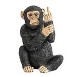 Large Resin Rude Monkey Ornament Statue Scuplture Figurine Gift Home Decoration (Black)