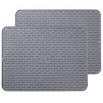 To encounter Silicone Dish Drying Mat - Extral Large 24" x 18" - Set of 2 Flexible Rubber Drying Mat, Heat Resistant Silicone Trivet, Counter Top Mat, Dish Draining Mat, Sink Mat