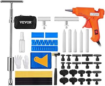 Tumopu 52 PCS Dent Removal Kit, Paintless Dent Repair Kit with 2-in-1 Slide Hammer with Stainless Steel Grooves, Short Puller Lines and Long Puller Lines, for Auto Dent Removal, Minor Dents, Door Ding