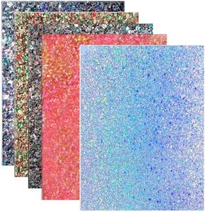 FaeliKnise Hexagon Glitter Acrylic Sheets 1/8" Thick for Laser Cutting, 5 Pcs 7.87 x 7.87 inch Colorful Cast Acrylic Sheets 3mm for Laser Engraving Crafts Festival Decoration