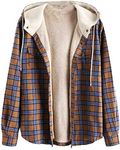ZAFUL Men's Casual Plaid Fleece Jac