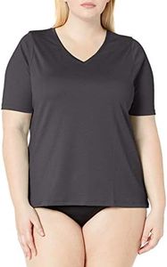 Kanu Surf Women's Plus Size Solid UPF 50+ Swim Shirt Rashguard, Black, 3X