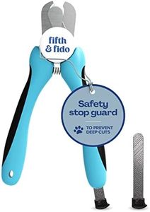 Dog Nail Clippers - Best Pet Claw Trimmer - Easy and Painless Pet Grooming (Puppies and Cats) - Medical Grade Stainless Steel - Includes Safety Guard and Nail File