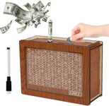 Cash Vault Wooden Savings Box,Money Saving Box with Numbers and Target,Cash Savings Box,Portable Money Box for Cash,Retro Cash Savings Box,Wood Money Saving for Kids Gifts ($5000)