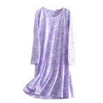 Dreamskull Nightdress for Women Ladies Long Sleeve Nightie Loose Nightshirt Cartoon Stely Nightgowns Home T-Shirt Dress For Autumn