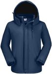 CAMELSPORTS Mens Winter Jacket Waterproof Warm Snow Ski Jackets Faux Fur Fleece Rain Coats with Removable Hood, Z-blue, Medium