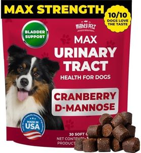 Mighty Petz MAX Cranberry for Dog UTI Treatment - MAX Strength Cranberry Supplement for Dogs + D-Mannose. Bladder Control for Dogs. Urinary Tract Care & Kidney Support Chews
