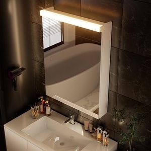 Réflexon 32x24 Inch LED Bathroom Medicine Cabinet with Mirror - 4000K Warm White Light, Adjustable Shelves,Moisture-Resistant Wood, Flat-Pack Design – Assembly Required