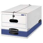 Bankers Box 00705 STOR/File Storage Box, Button Tie, Legal, White/Blue (Case of 12)
