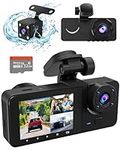 Dash Camera for Cars,4K Full UHD Car Camera Front Rear with Free 32GB SD Card,Dashcams for Cars with Night Vision,24 Hours Parking Mode,WDR,G-Sensor,Motion Detection