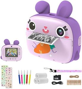 CAMCLID Macchina Fotografica Bambini Istantanea, 20MP/1080P HD Fotocamera Bambini con Carta da Stampa e 32G Scheda, Fotocamera Digitale Stampa Istantanea, Regalo per Bambini dai 3-12 Anni (Viola)